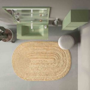 Mueble de baño suspendido 2 cajones MILIA con lavabo Solid Surface VERDE PALIDO