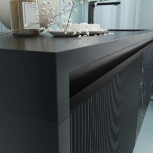 Mueble de baño DUPLEX suspendido 2 cajones acabado mármol NEGRO MARQUINA / NEGRO
