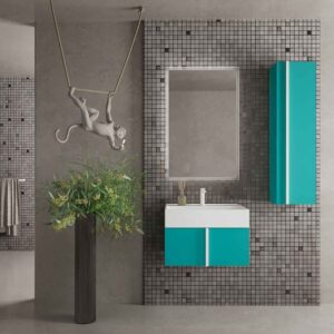 Mueble de baño NORMA suspendido 1 cajón acabado  AZUL TURQUESA