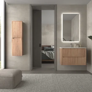 Mueble de baño suspendido 2 cajones TOSCANA con lavabo porcelana acabado squadratto CEMBRANO