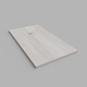 Plato de ducha resina textura pizarra acabado efecto Madera Chopo Blanco - antideslizante STONE 3D moderno