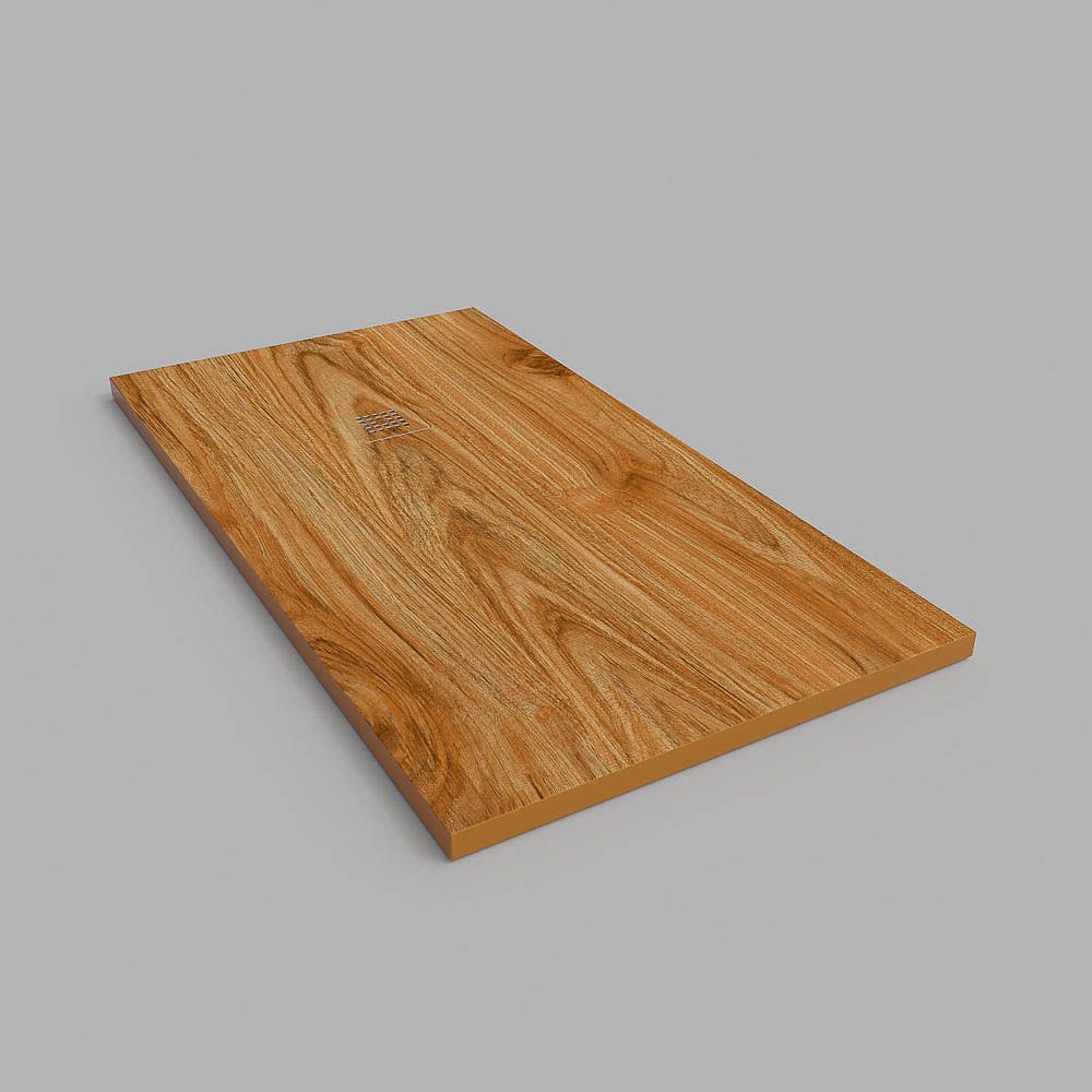 Plato de ducha resina textura pizarra acabado efecto Madera Nogal Americano - antideslizante STONE 3D moderno - Imagen 3