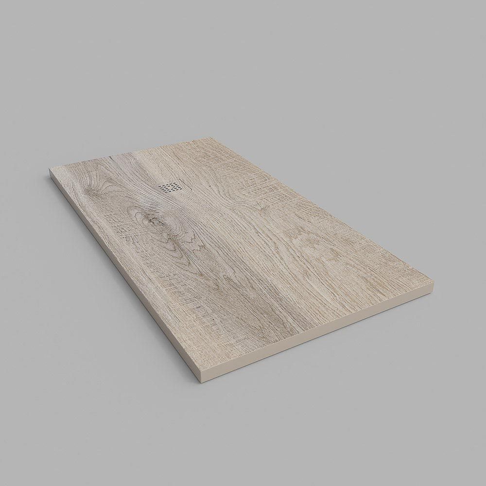 Plato de ducha resina textura pizarra acabado efecto Madera Roble Americano - antideslizante STONE 3D moderno - Imagen 3