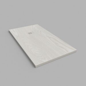 Plato de ducha resina textura pizarra acabado efecto Madera Roble Blanco - antideslizante STONE 3D moderno