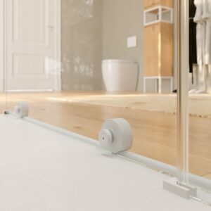 Mampara de ducha VERONA frontal abierta 1 fijo- 1 puerta corredera acabado BLANCO MATE