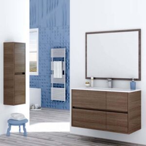 Mueble de baño CARLOTTA suspendido 4 cajones con lavabo cerámico