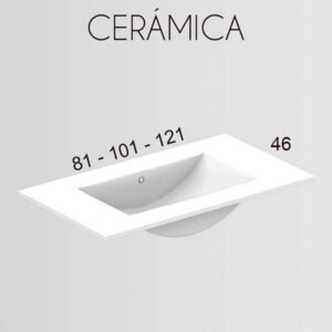 Mueble de baño CARLOTTA suspendido 4 cajones con lavabo cerámico, color CAMBRI