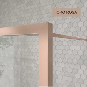 Fijo de
  ducha a medida mampara LINE con perfileria enmarcada 2 cuerpos - Vidrio 4 MM
  con tratamiento anti-cal incluido- Brazo sujeción acero inox