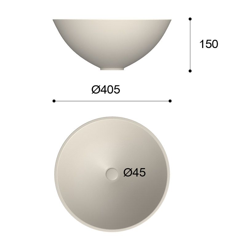 Lavabo sobre encimera BOL Solid Surface Arcilla - Imagen 4