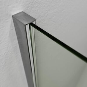Fijo de ducha mampara ZEN perfil Cromo - Vidrio 8 MM con tratamiento anti-cal incluido- Brazo sujección acero inox. extensible