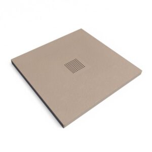 Plato ducha resina QUADRO Moka - colores a elegir - textura pizarra - antibacteriano y antideslizante. Rejilla termolacada