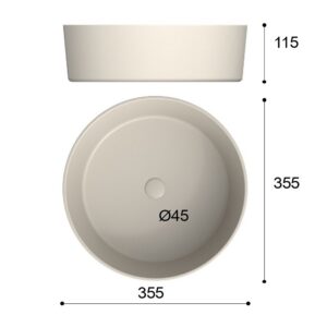 Lavabo sobre encimera OSIRIS Solid Surface Negro