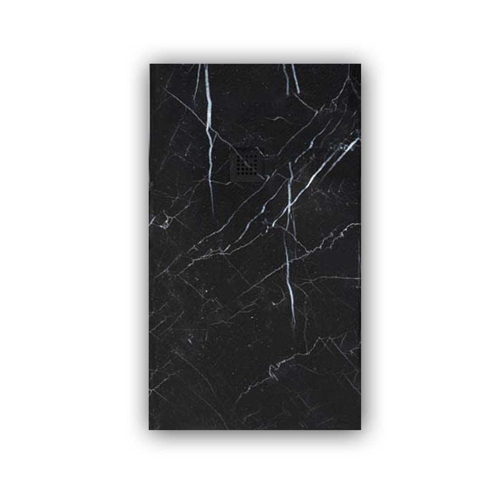 Plato de ducha resina textura pizarra. Efecto en Mármol Negro Marquina y otros acabados - antideslizante STONE 3D moderno