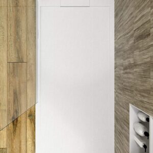 Plato ducha resina enmarcado SYSTEM Blanco - colores a elegir - textura pizarra - antibacteriano y antideslizante