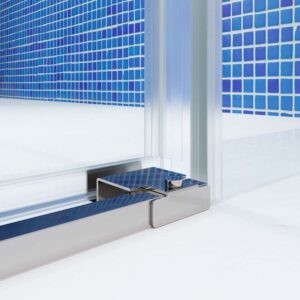 Mampara de ducha TECH HIGH rectangular 2 fijos - 2 puertas correderas vidrio 8 mm ACERO INOXIDABLE fabricada a techo