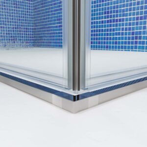 Mampara de ducha TECH HIGH rectangular 2 fijos - 2 puertas correderas vidrio 8 mm ACERO INOXIDABLE fabricada a techo