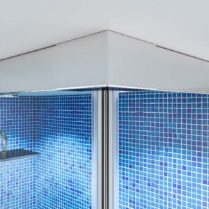 Mampara de ducha TECH HIGH rectangular 2 fijos - 2 puertas correderas vidrio 8 mm ACERO INOXIDABLE fabricada a techo