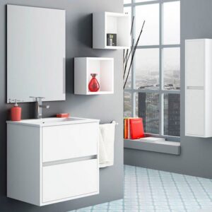 Mueble de baño SERENA suspendido 2 cajones con lavabo ceramico