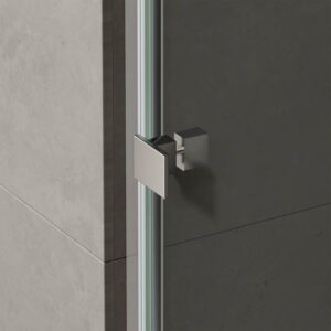 Mampara de ducha fijo + corredera JUNIOR walk-in . Acabado CROMO BRILLO