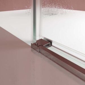 Mampara de ducha TECH STEEL frontal 2 fijos - 2 puertas correderas vidrio 8 mm. ACERO INOXIDABLE