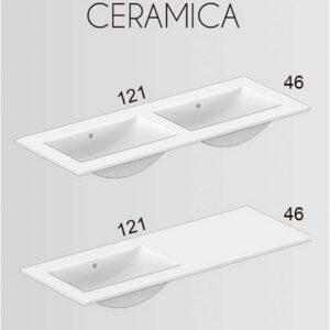 Mueble de baño MANILA varios colores a suelo 120 cm 3 cajones / 2 puertas con lavabo ceramico