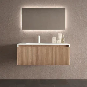 Mueble de baño BINARIO suspendido 2 cajones acabado CEMBRANO