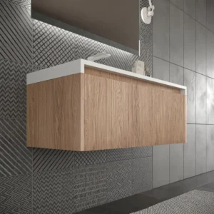 Mueble de baño BINARIO suspendido 2 cajones acabado CEMBRANO