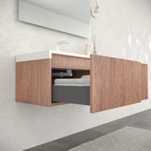 Mueble de baño BINARIO suspendido 2 cajones acabado  ABEDUL