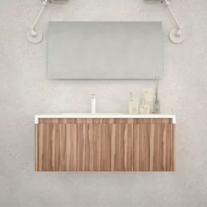 Mueble de baño BINARIO suspendido 2 cajones acabado OLIVO
