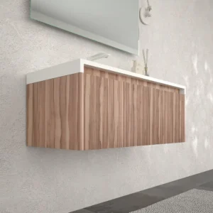Mueble de baño BINARIO suspendido 2 cajones acabado OLIVO