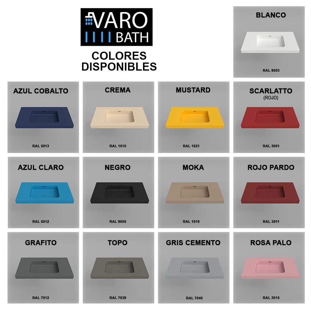 Mueble de baño suspendido 2 cajones PETRA con lavabo resina acabado CREMA - Imagen 5