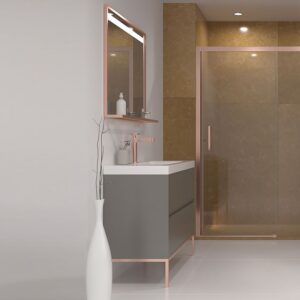 Mueble de baño EVO 4 cajones acabado mate TOPO con lavabo resina 6 cm grosor