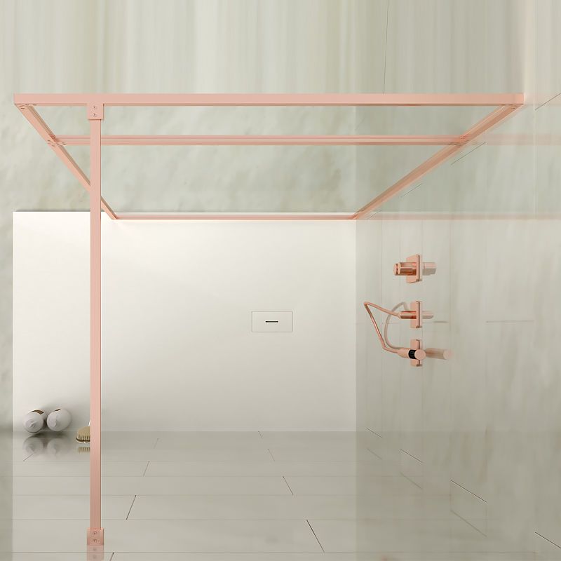 Fijo de
ducha a medida mampara LINE con perfileria enmarcada 2 cuerpos - Vidrio 4 MM
con tratamiento anti-cal incluido- Brazo sujeción acero inox - Imagen 2