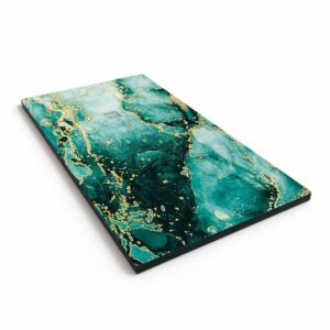 Plato de ducha resina textura pizarra. Efecto en Mármol Forest verde y otros acabados - antideslizante STONE 3D moderno