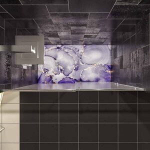 Plato de ducha resina textura pizarra. Efecto en Mármol Forest violeta planta y otros acabados - antideslizante STONE 3D moderno