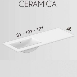 Mueble de baño CARLOTTA en color suspendido 2 cajones - 2 huecos con lavabo cerámico
